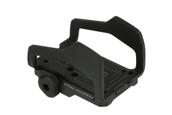 The Strike Industries reflex exoskeleton is machined from steel with a black nitride finish